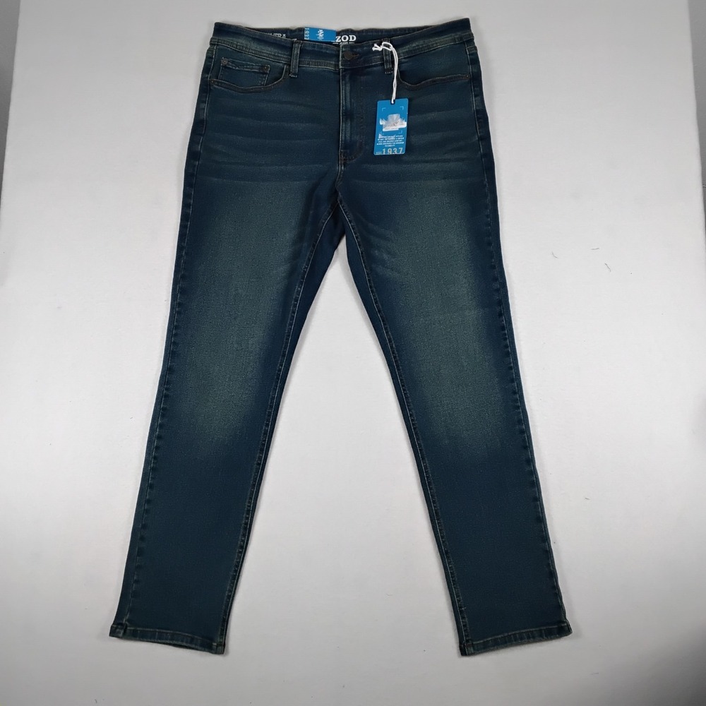 IZOD Mens Jeans 36x32 Slim Fit Ultra Soft SportFlex Stretch Blue Denim NWT